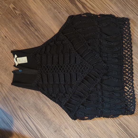 H&M boho braided crop top in black - Picture 5 of 5